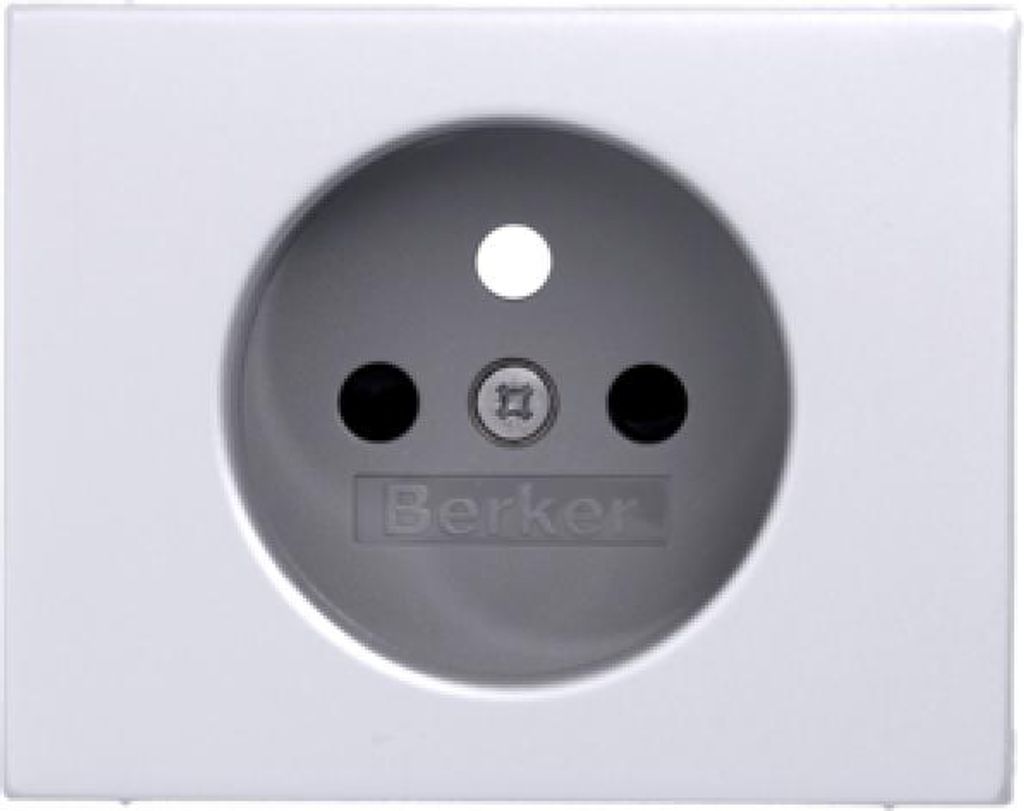 HAGER BERKER K.5 Zentralplatte mit Shutter für Dose mit Schutzkontakt aluminium 3965757003