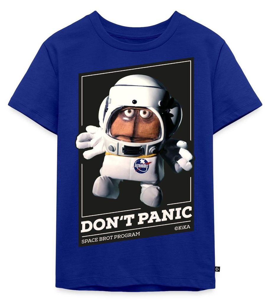 Spreadshirt Bernd Das Brot Don't Panic Kinder Premium T-Shirt, 110/116 (4 Jahre), Royalblau