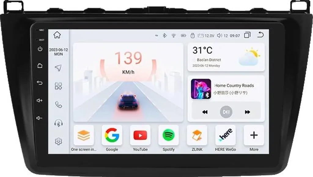 Autoradio Android 13 S8 AHD2 KI avec écran tactile HD de 9 pouces