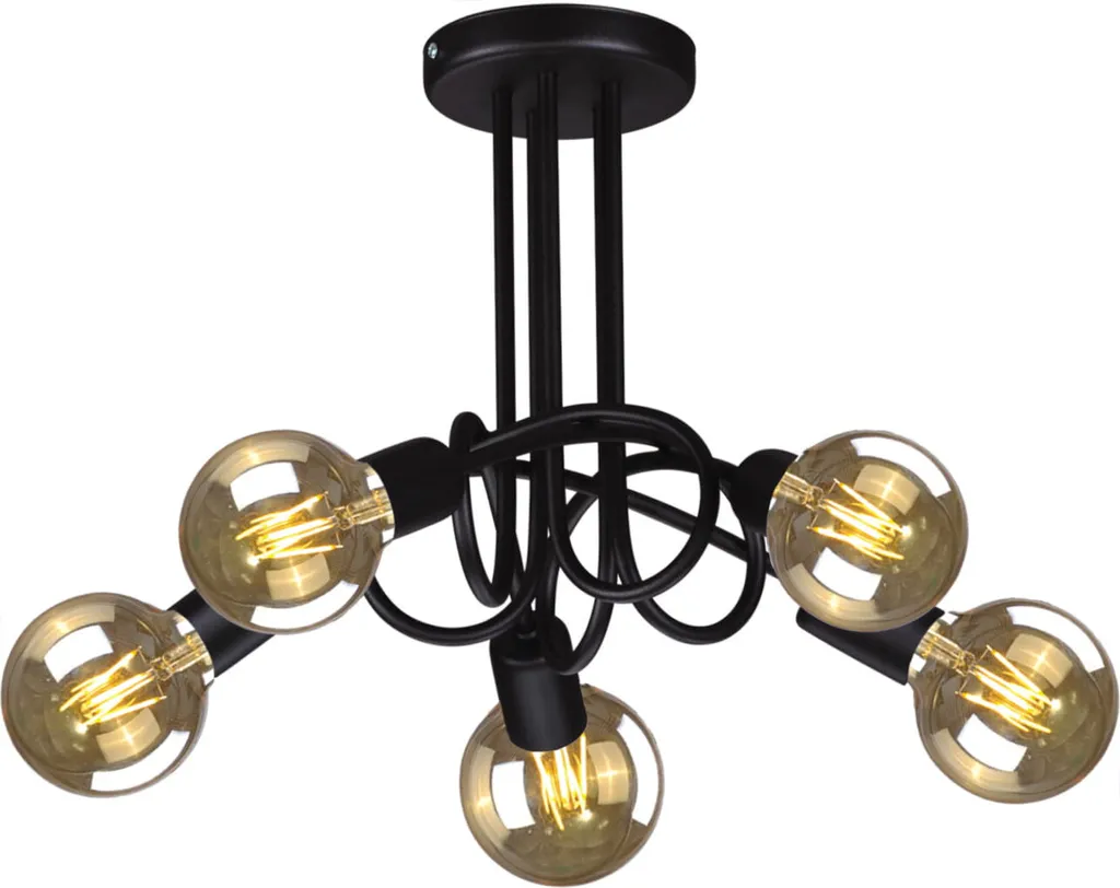 Lustre DEZE Noir Kaja 5xE27 Métal 31x40cm - Suspension Design Chic
