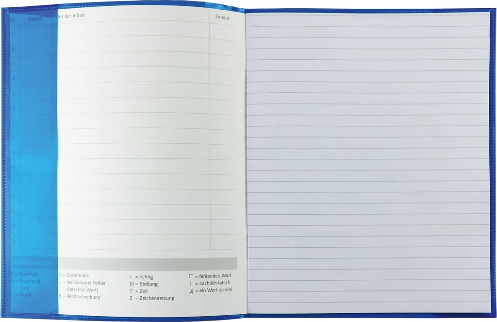Heftschoner Transparent Plus Quart blau Packung mit 10 Stück