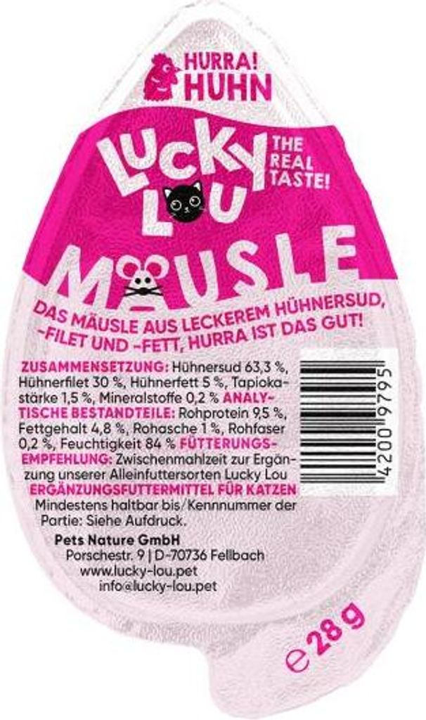 Lucky Lou Mäusle Huhn 28g Produktbild 