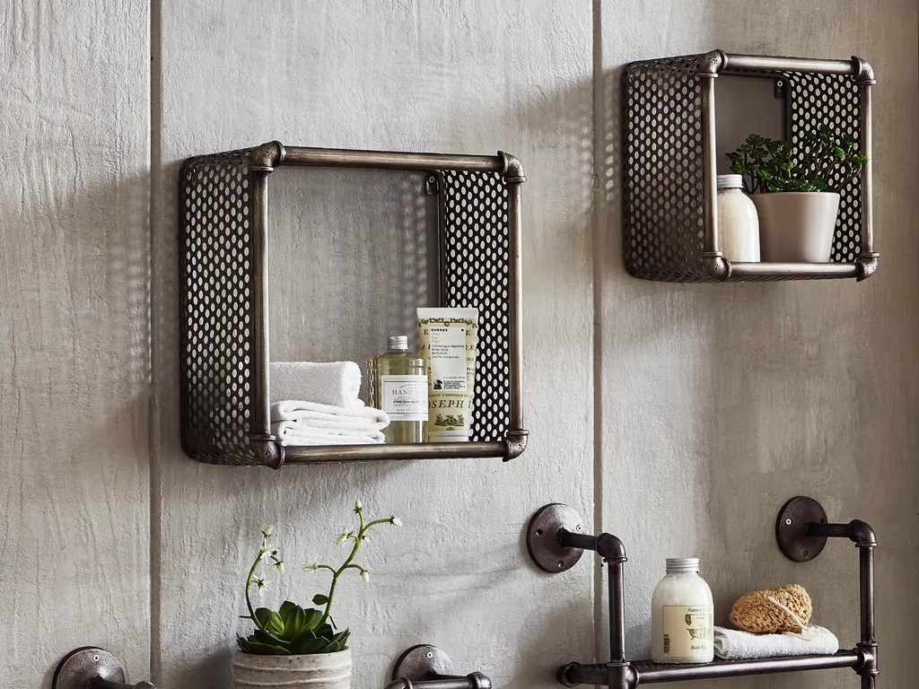 Étagère Murale de Rangement pour Salon et Bureau - Set de 2 Cubes Anthracite - 2