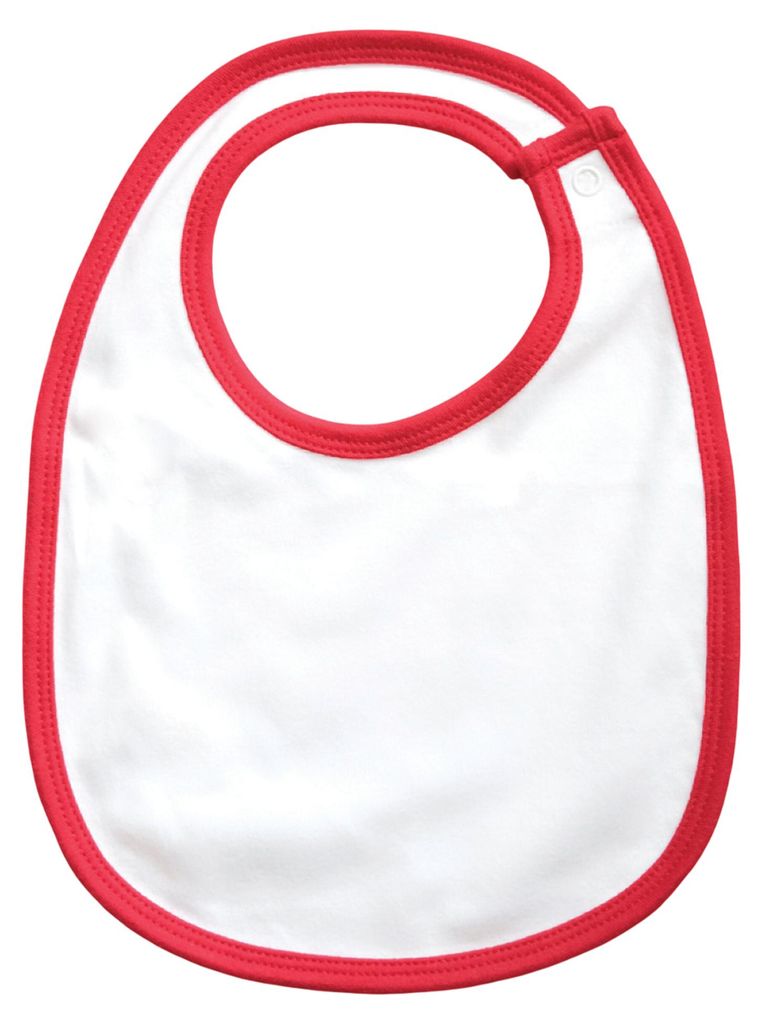 Babybugz - Baby Lätzchen, Einlagig FK2165 (Einheitsgröße) (Weiß/Rot)