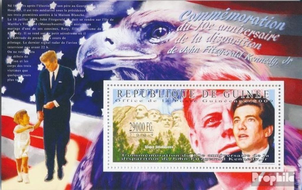 Briefmarken Guinea 2009 Mi Block 1783 (kompl. Ausgabe) postfrisch Verschwinden von JF Kennedy, Jr.