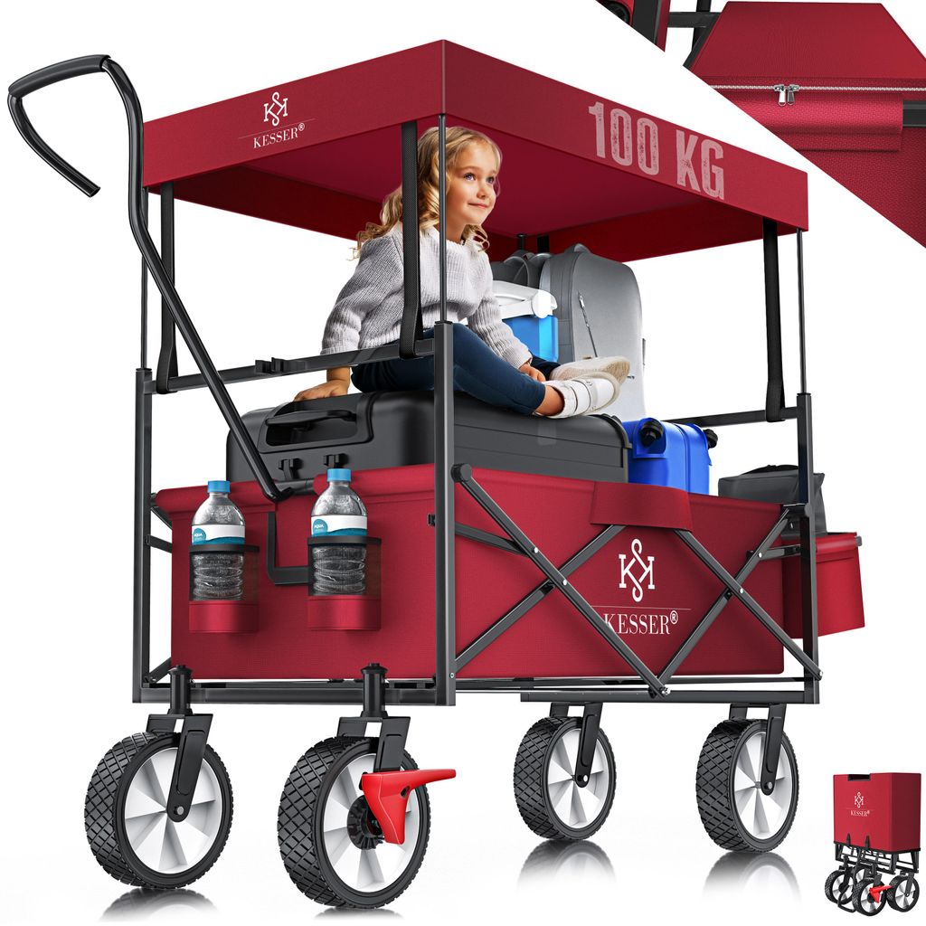 KESSER® Bollerwagen faltbar mit Dach Handwagen Produktbild 