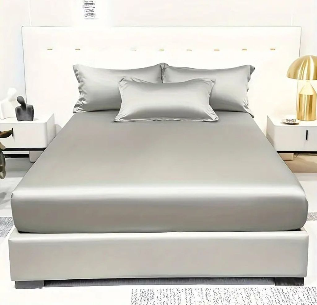 Hedvábné prostěradlo | SILKYFIT Light Grey 180 x 200 Obrázek produktu 2