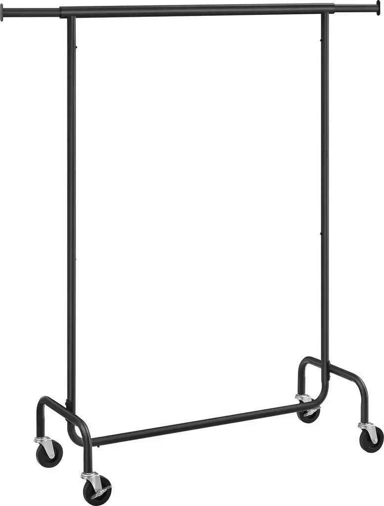 Kleiderständer - Garderobenständer auf Rollen - Metall - Tragkraft bis 130 kg - Rollbar - Weiß