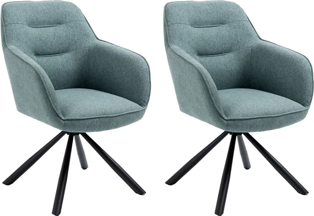 Chaise de repas pivotante 120kg NASTA turquoise avec dossier capitonné