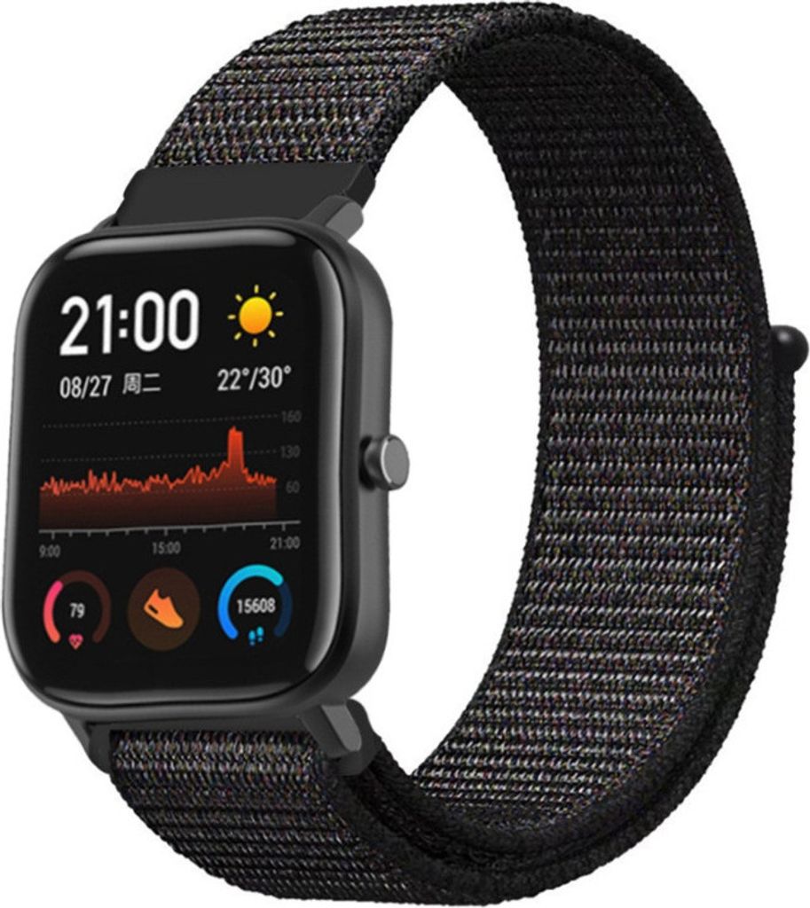 Strap-it Xiaomi Amazfit GTS Armband Nylon (Schwarz) Produktbild 
