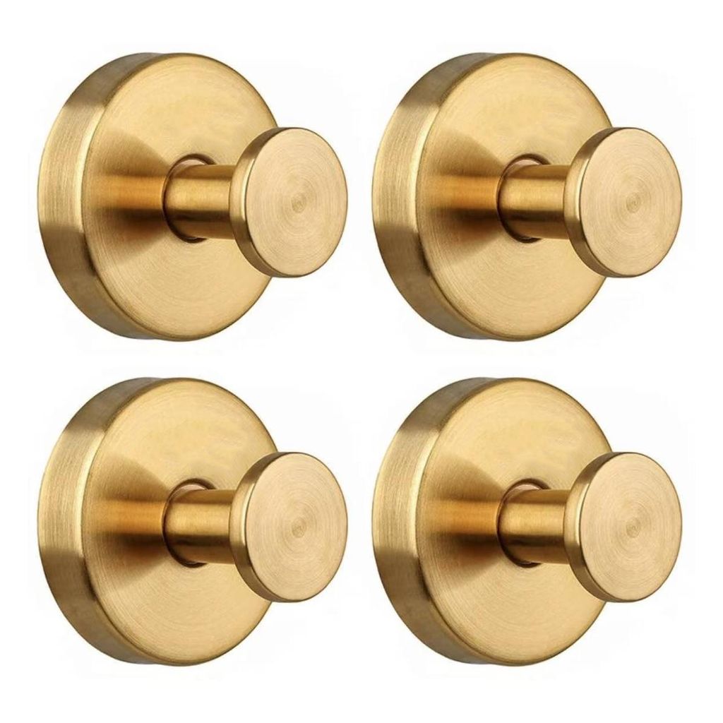 4er-Pack Goldene Saugnapfhaken, wasserdichter Saugnapfhaken aus Edelstahl,6.8 kg Tragkraft, für Badezimmer, Küche, Glastüren, Spiegel, Fliesen