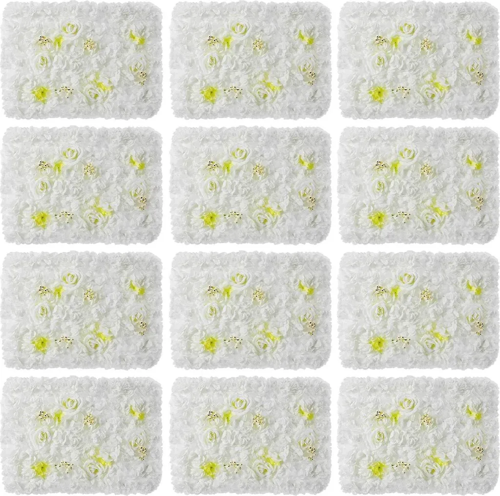 Fond de Photobooth Fleuri Blanc Lot de 12 Panneaux pour Cérémonie