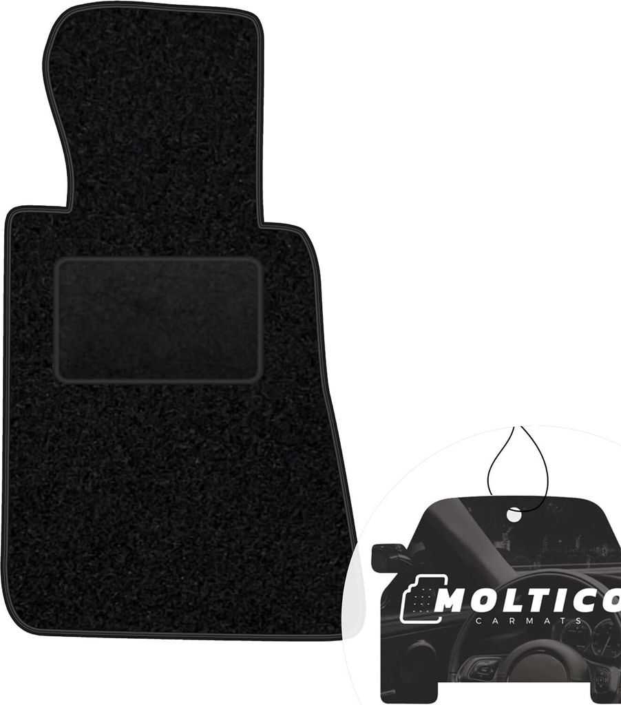 moto-MOLTICO Fahrer Fußmatte Auto Velours Fahrerseite Autoteppiche Schwarz Fahrermatte 1-teilig passend für Mercedes-Benz SL R107 Cabrio 1971-1989