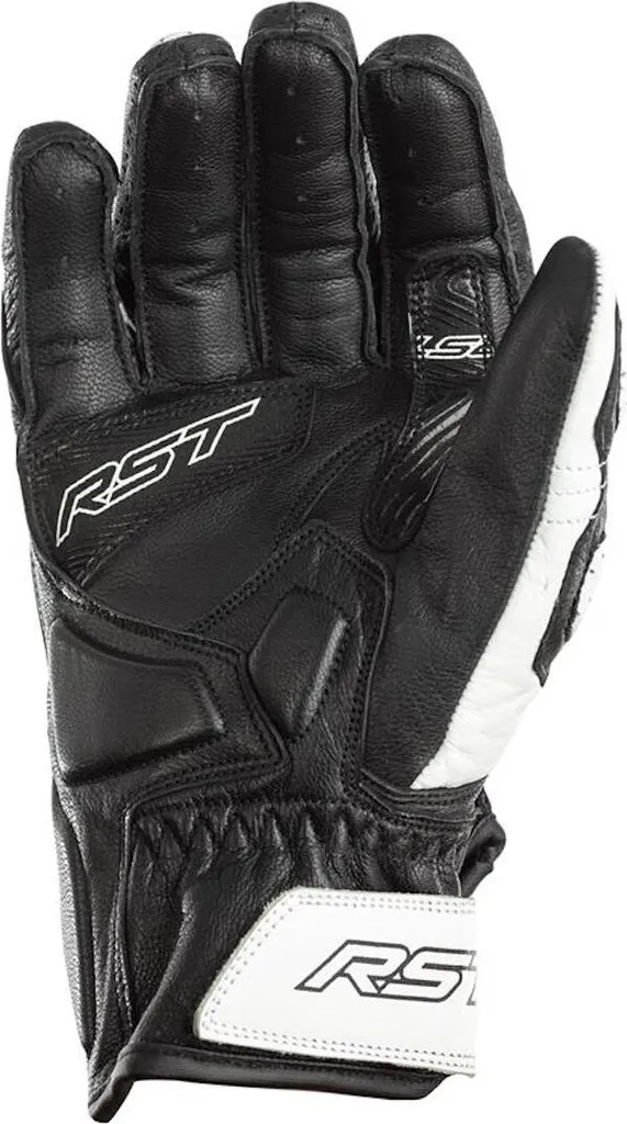 Gants de Moto Été RST Stunt 3 CE Femme Blancs en Cuir Perforé Ventilé
