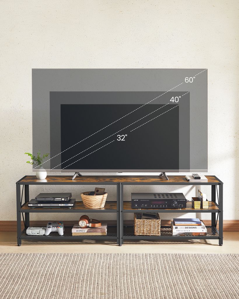 Televizní stolek RTV 160 cm hnědý LOFT Obrázek produktu 3