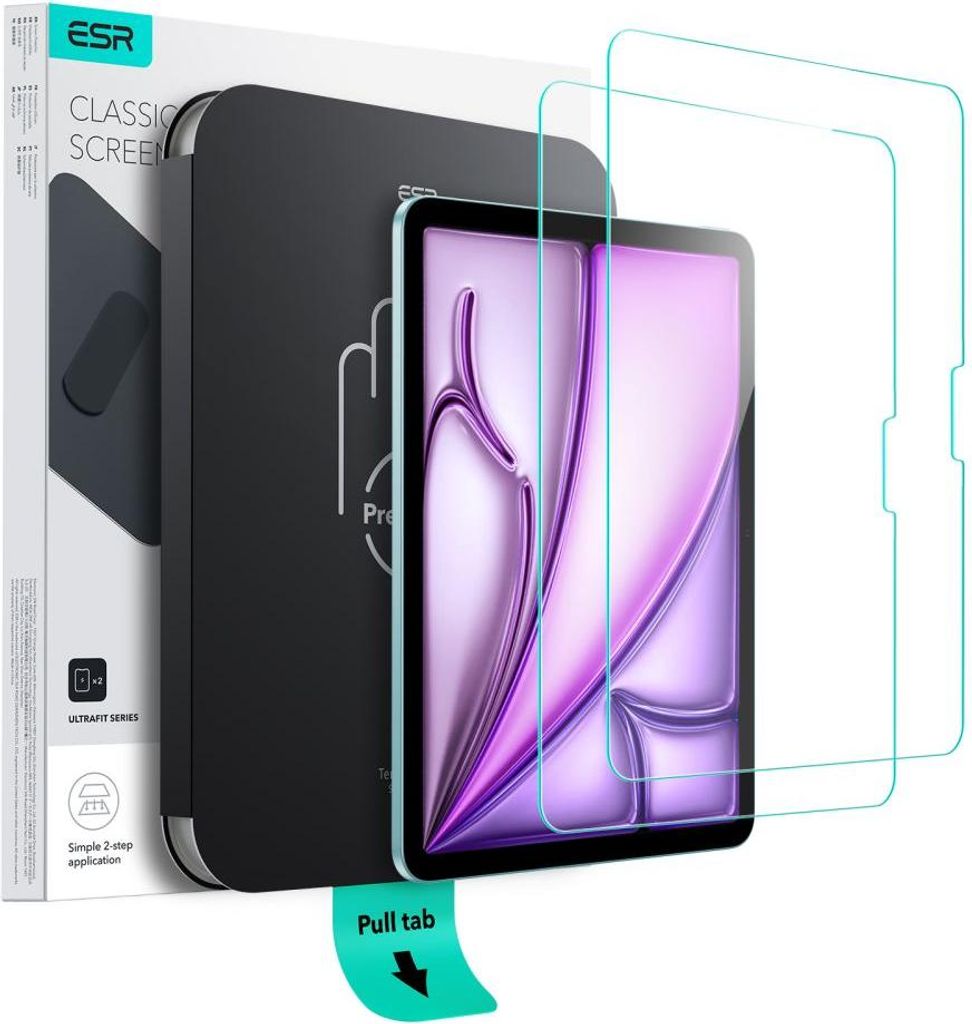 ESR Ultrafit Gehärtetes Glas Apple iPad Air 13" 2024 (6. Gen) / 13" 2025 (7. Gen) Klar [2 PACK]