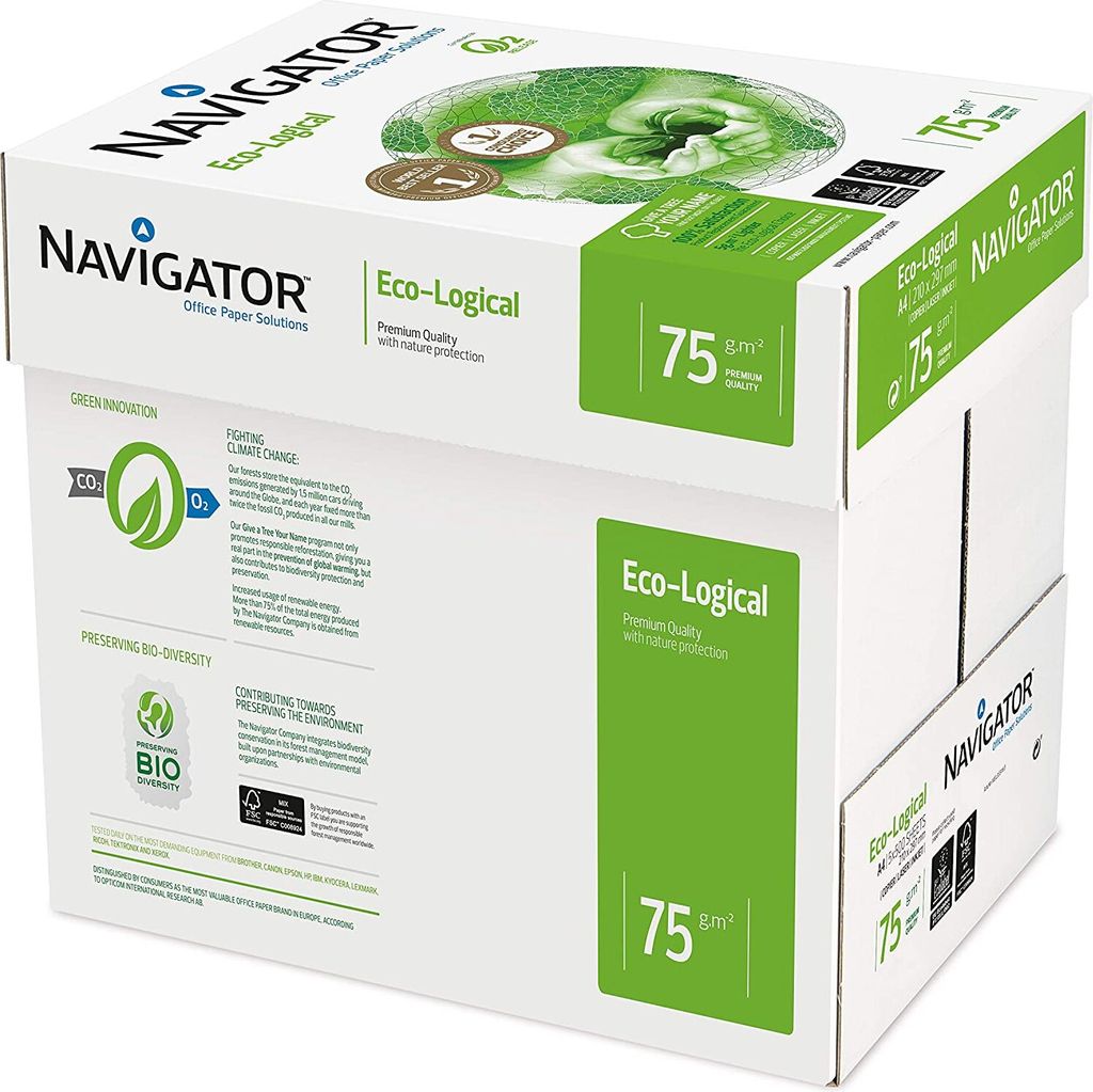 Navigator Eco-Logical 75g.m-2 Weiß Druckerpapier Obrázek produktu 