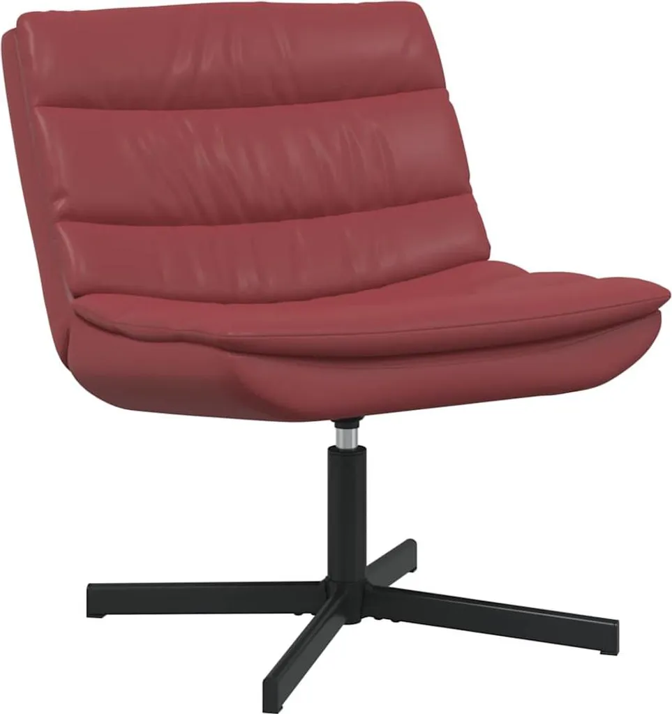 Sedia da Studio Girevole Rosso Vino vidaXL 63cm in PU - Arredo Ufficio