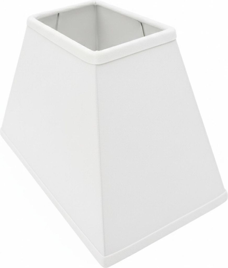 Lampenschirm rechteckig Samtoptik | Weiß | Trapez | H 17 X L25X B15