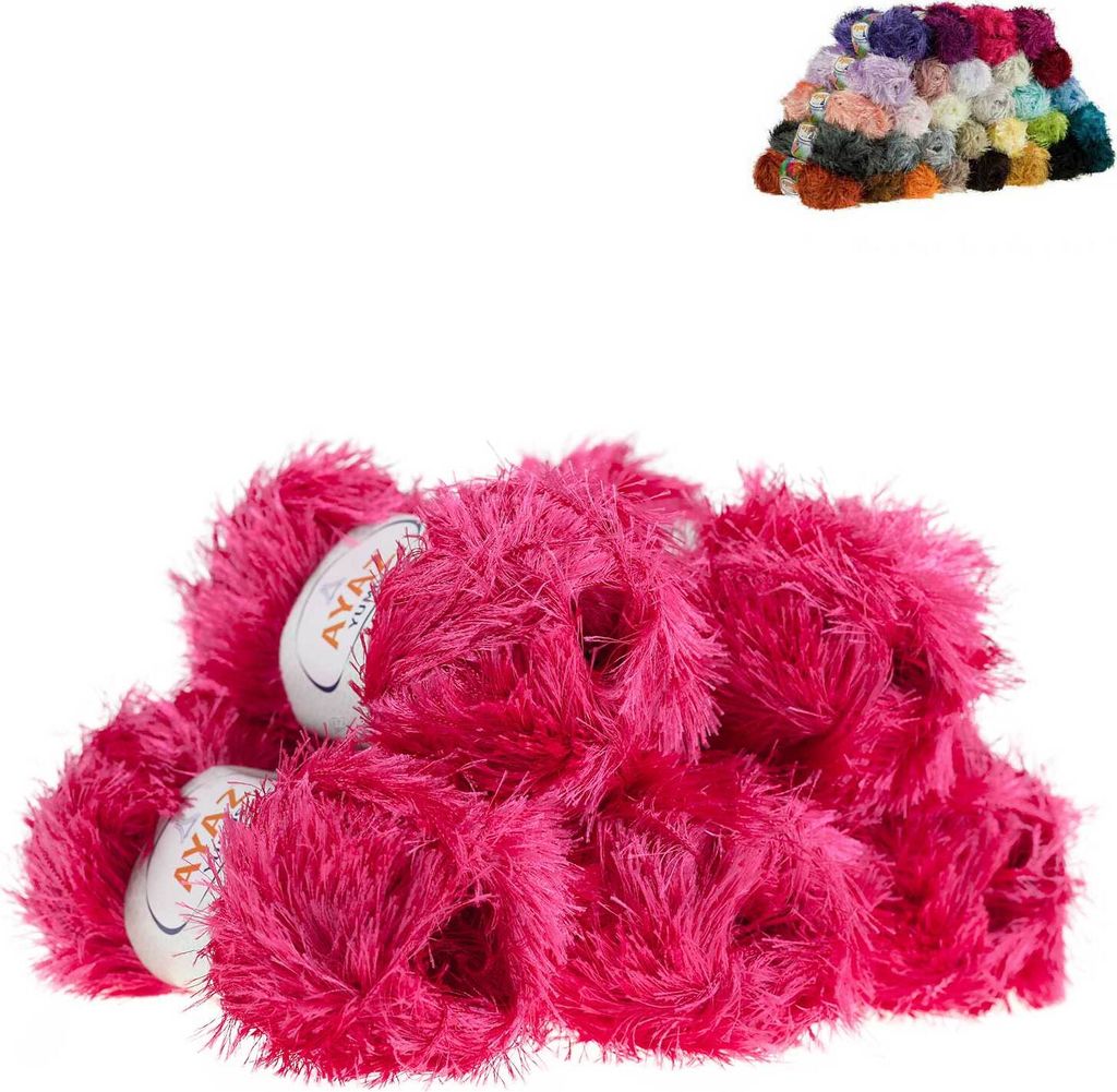 Fransen-Strickgarn Yumos 5 Knäuel je 150m/100g Strickgarn Produktbild 