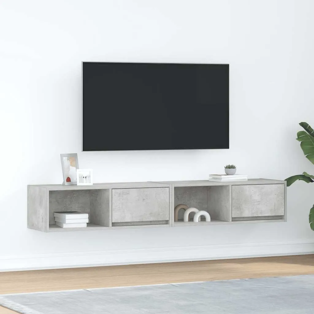 Maison Exclusive - Mobile TV 2 pezzi Grigio cemento 80x31x25,5 cm Materiale ligneo