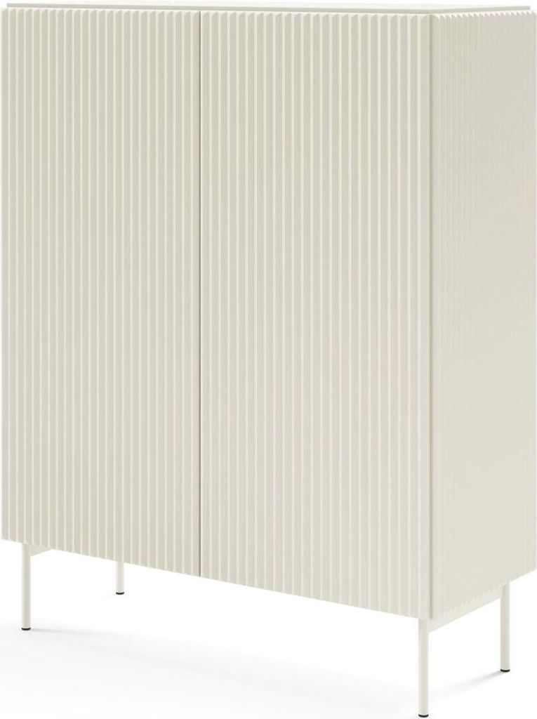 FURNLUX Anrichte Muti Beige 99cm / Hauptfarbe: Beige / Abmessungen: 99 x 123 x 40 cm