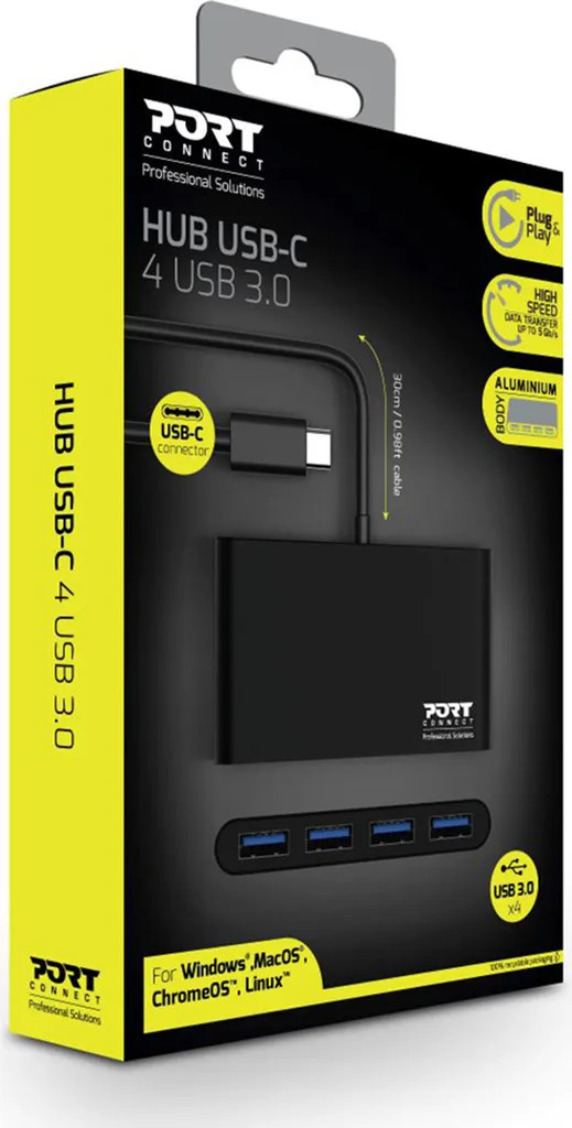 Hub USB 4 Ports 3.0 Type C Transfert 5Gbps pour MacBook et PC Portables