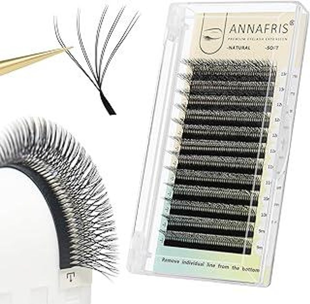 ANNAFRIS Wimpern Extensions Doppelt Tips 5D WW Wimpernverlängerung 0.07 C 8-15mm Mix Fertige Fächer Wimpern 5D Vorgefächerter Wimpern(2Tips-5DW ...
