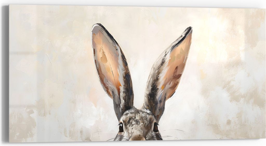 DEQOART Glasbild Echtglas 60x30 cm 'Neugieriger Beobachter' Wandbild Bild modern Deko