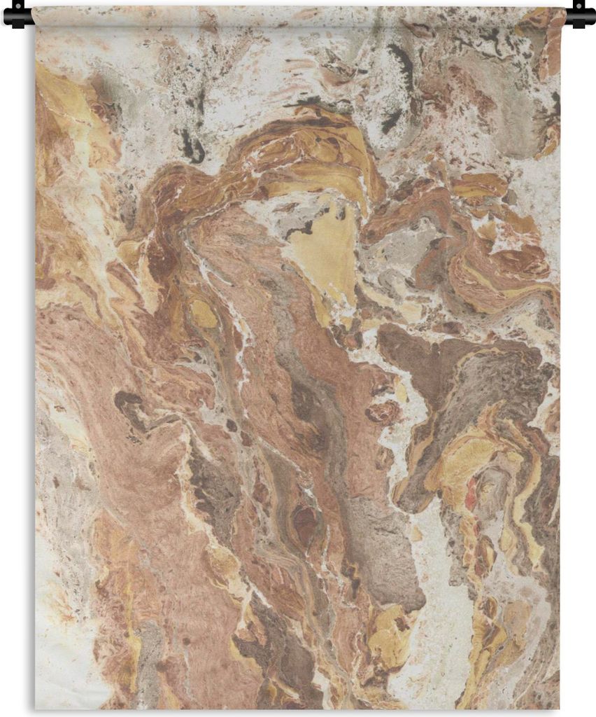 MuchoWow Wandteppich Wandbehang Granit - Kristall - Gelb 90x120 cm Tapisserie Dekoration Wandtuch - Wanddeko