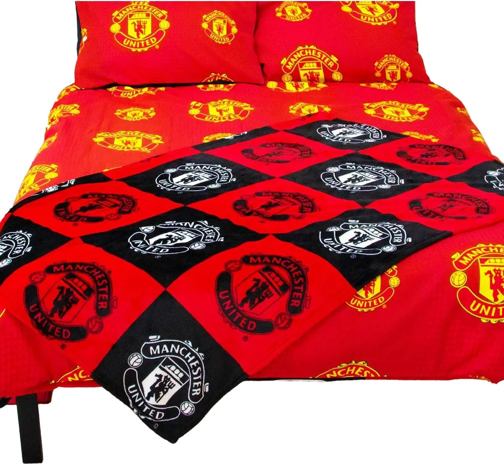 Plaid de Voyage Manchester United 150x100cm Couverture Chaude Polaire