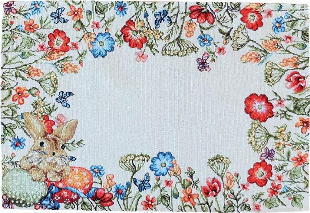 Tischläufer CLEA Osterhasen & Blumen Gobelin Polyester 35 x Produktbild 