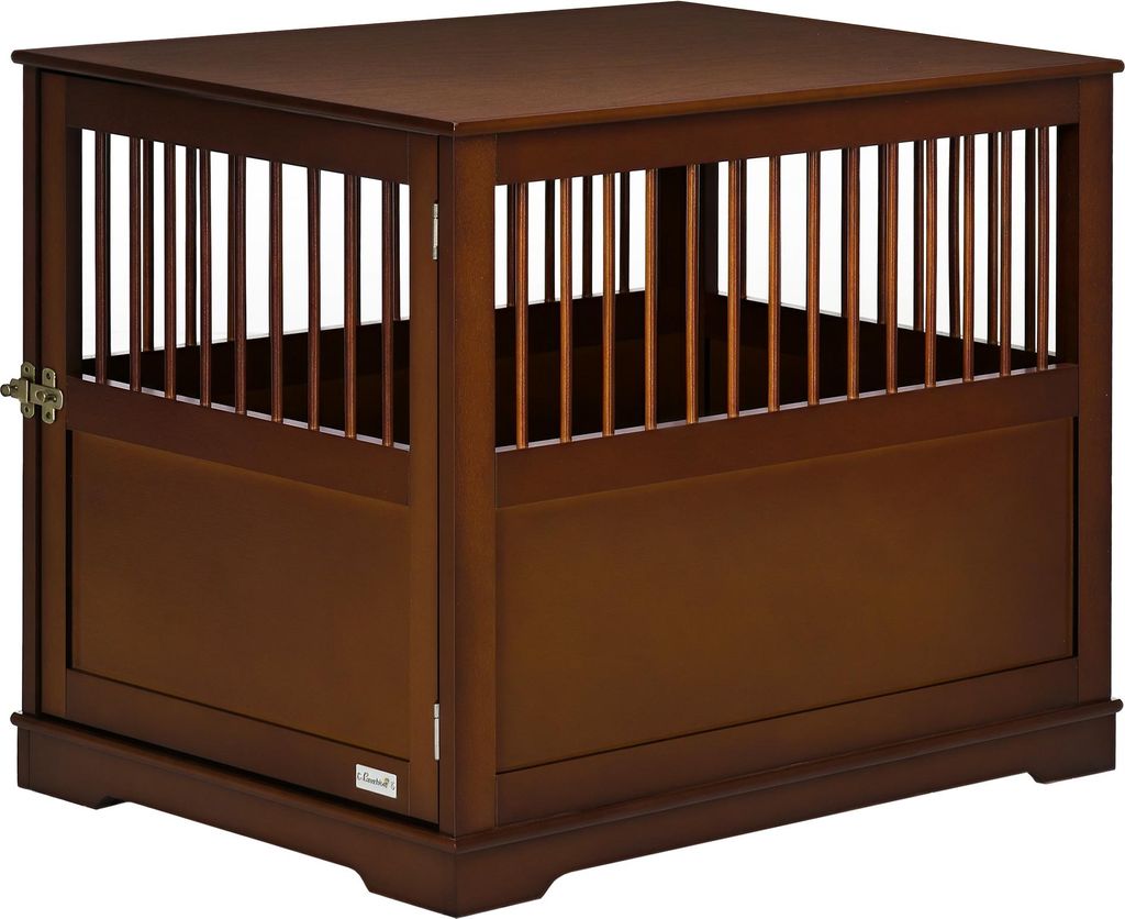 Hundekäfig inkl. Verriegelung, erhöhter Stand, Transportbox, 80,5 cm x 59,5 cm x 67,5 cm, Braun