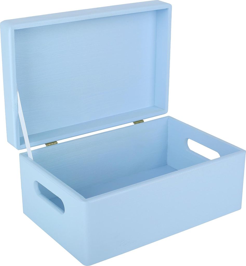 Creative Deco Boite de Rangement en Bois Bleu 30 x 20 x 14 Image du produit 