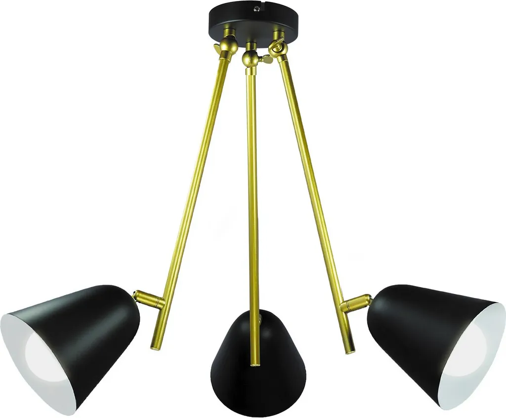 Éclairage de plafond industriel noir 3 lampes Alder 5376 fini les coins sombres