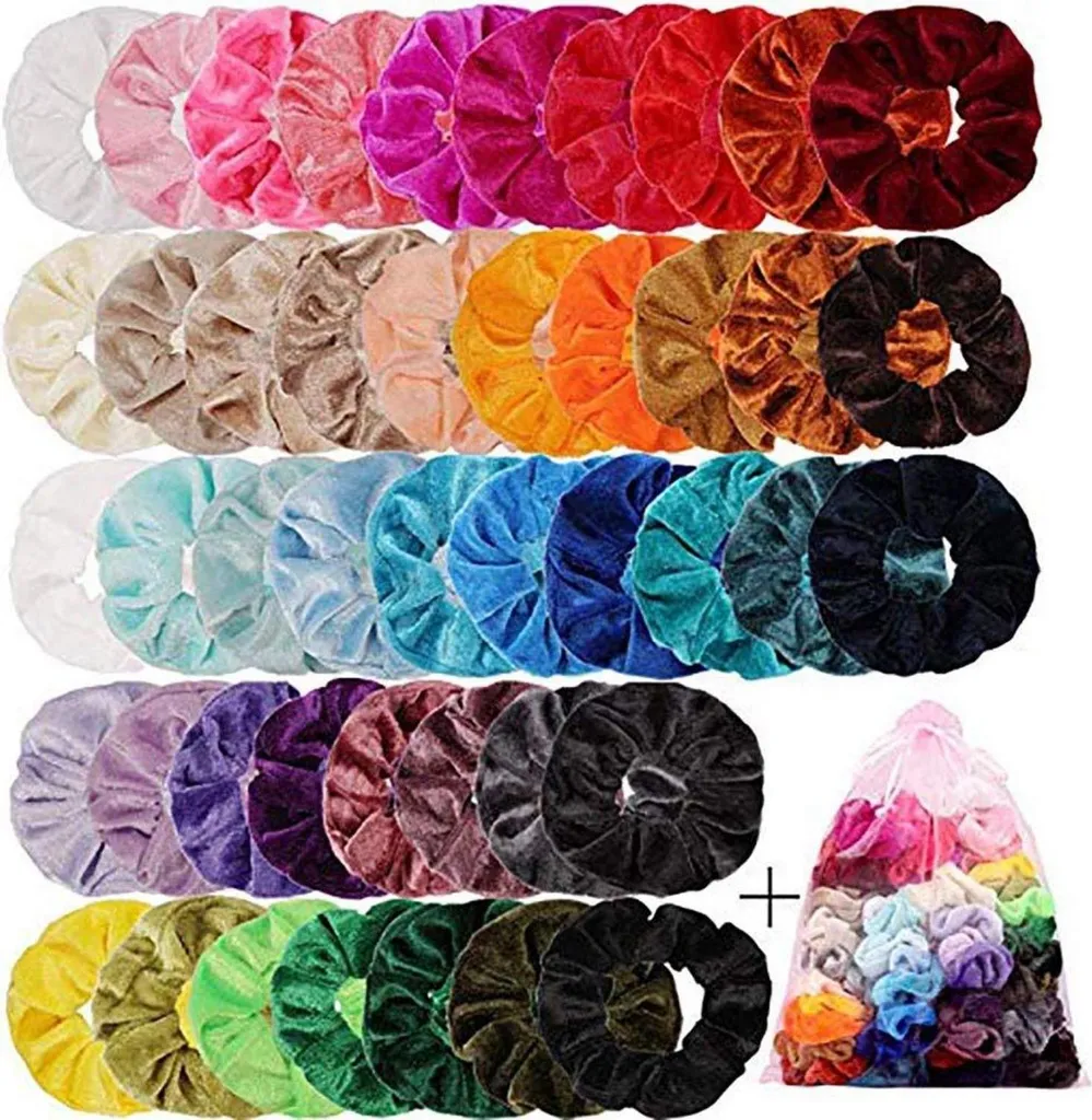 Accessoires Cheveux Velours 45 Couleurs pour Queue de Cheval et Chignon - 7