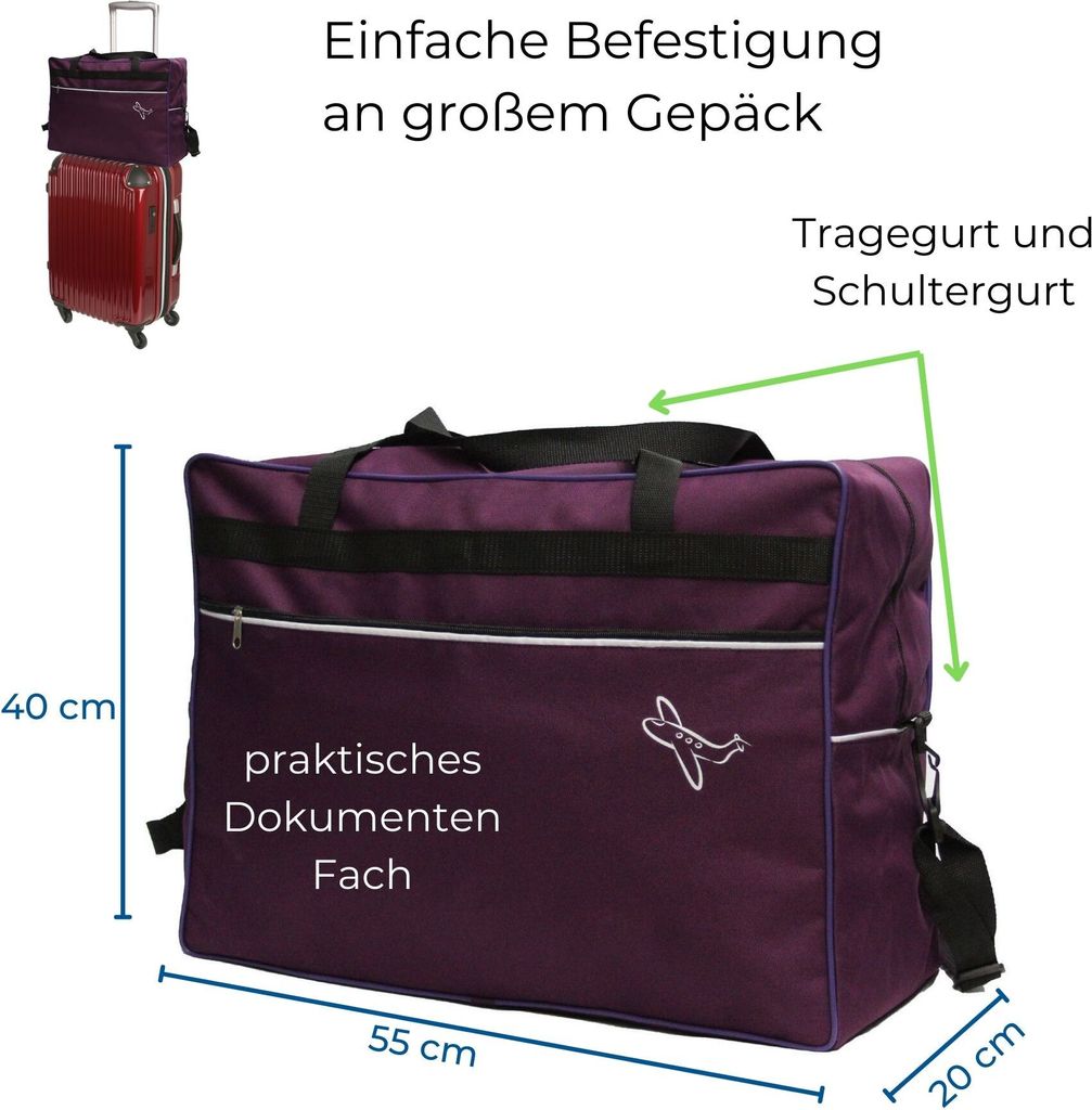 REISETASCHE 55 x 40 x 20 cm Lila Boardgepäck