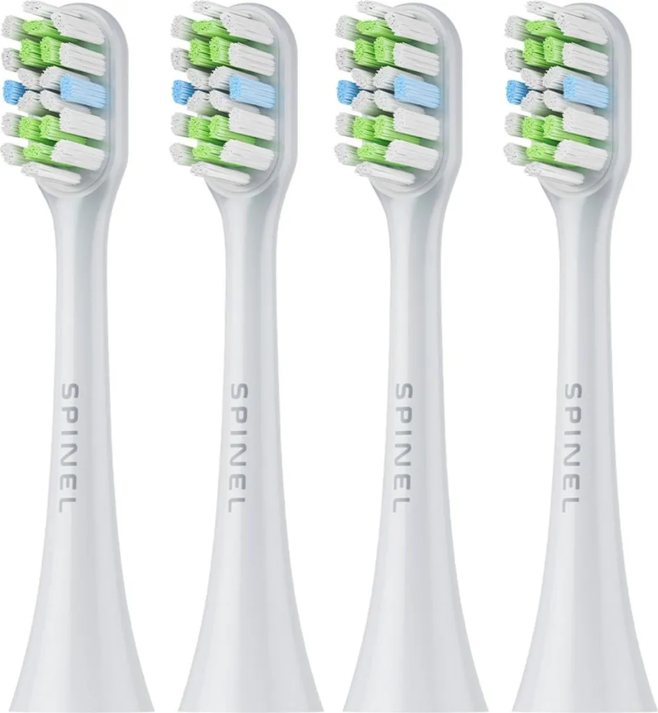 Spazzolino Sonico SpinelCare SmileOn Bianco: 3 Modalità + 4 Punte - 9