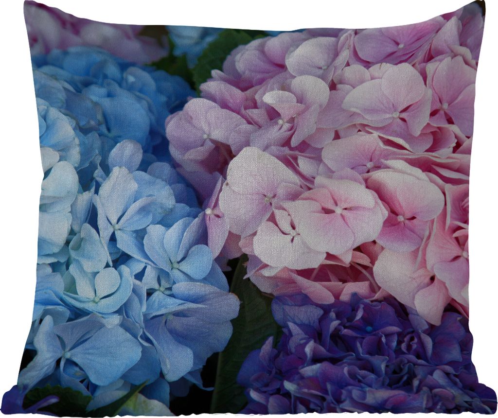 MuchoWow Outdoor Kissen - Blumen - Strauch - Hortensie - Botanisch - 50x50 cm - Wetterfest - Lounge Kissen - Komfortabel - Kissen mit Bild