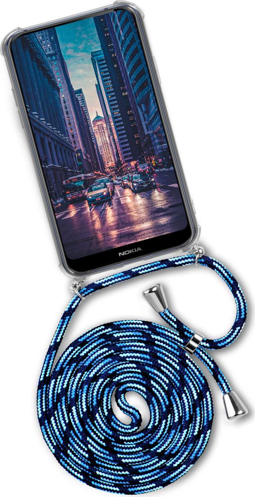 TWIST-Case + TWIST-Cord für Nokia 7.1, Farbe:City Dip (Silber)