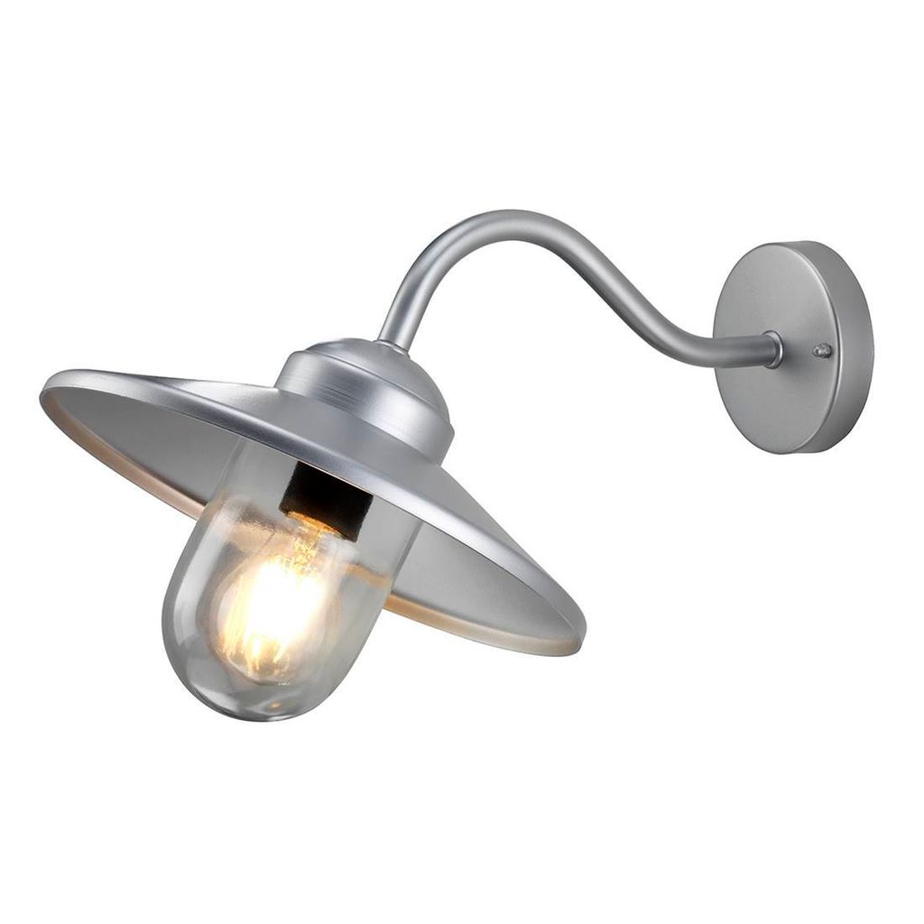 Elstead Klampenborg Außen-Wandleuchte E27 Edelstahl, silber IP44