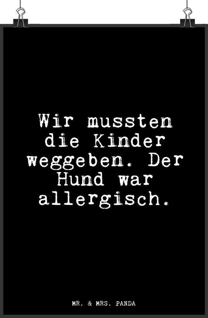 Mr. & Mrs. Panda Bild Wir mussten die Kinder... DIN A3 - Schwarz - Geschenk, Hundebesitzer, drucke, Wandbild, Spruch, kunstdruck poster, Haustier, ...