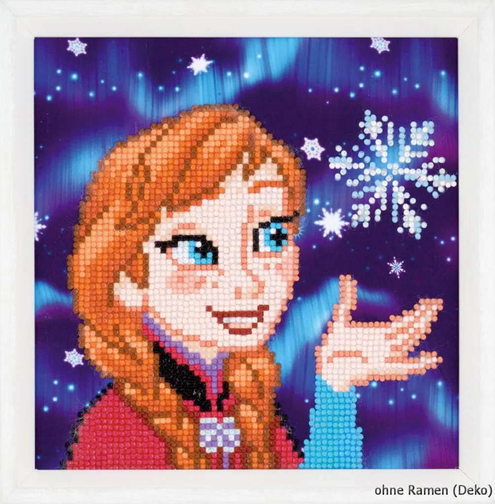 Kit de peinture Vervaco Diamond Disney Anna - Broderie diamant 18x18 cm