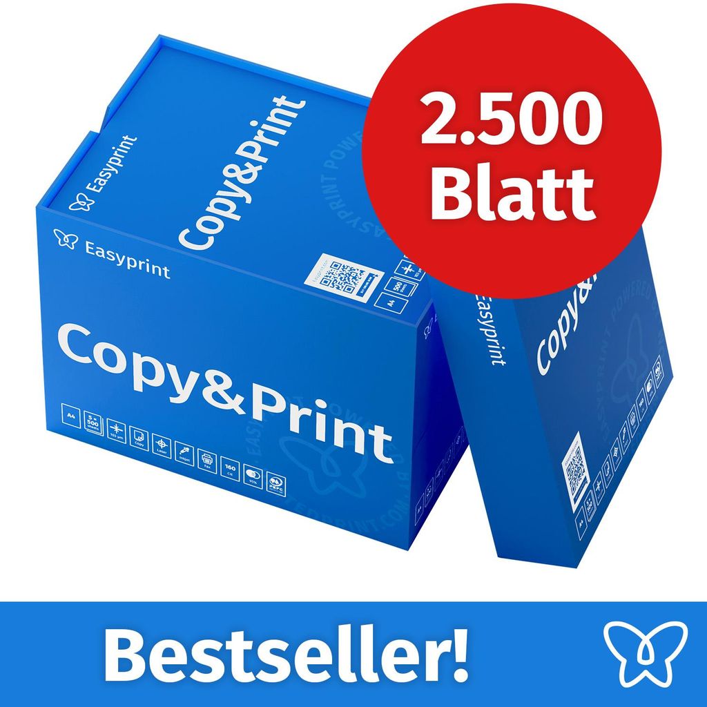 Easyprint Druckerpapier Kopierpapier 2500 Blatt 5 x 500 A4 Produktbild 