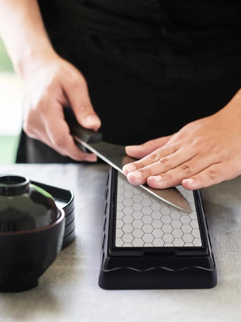 Doppelseitiger Diamantschleifstein für Messerschleifen und Schleifwerkzeuge - Brynsten Honigwabenplatte - Antirutschbasis - Küchen- und Außenmes...