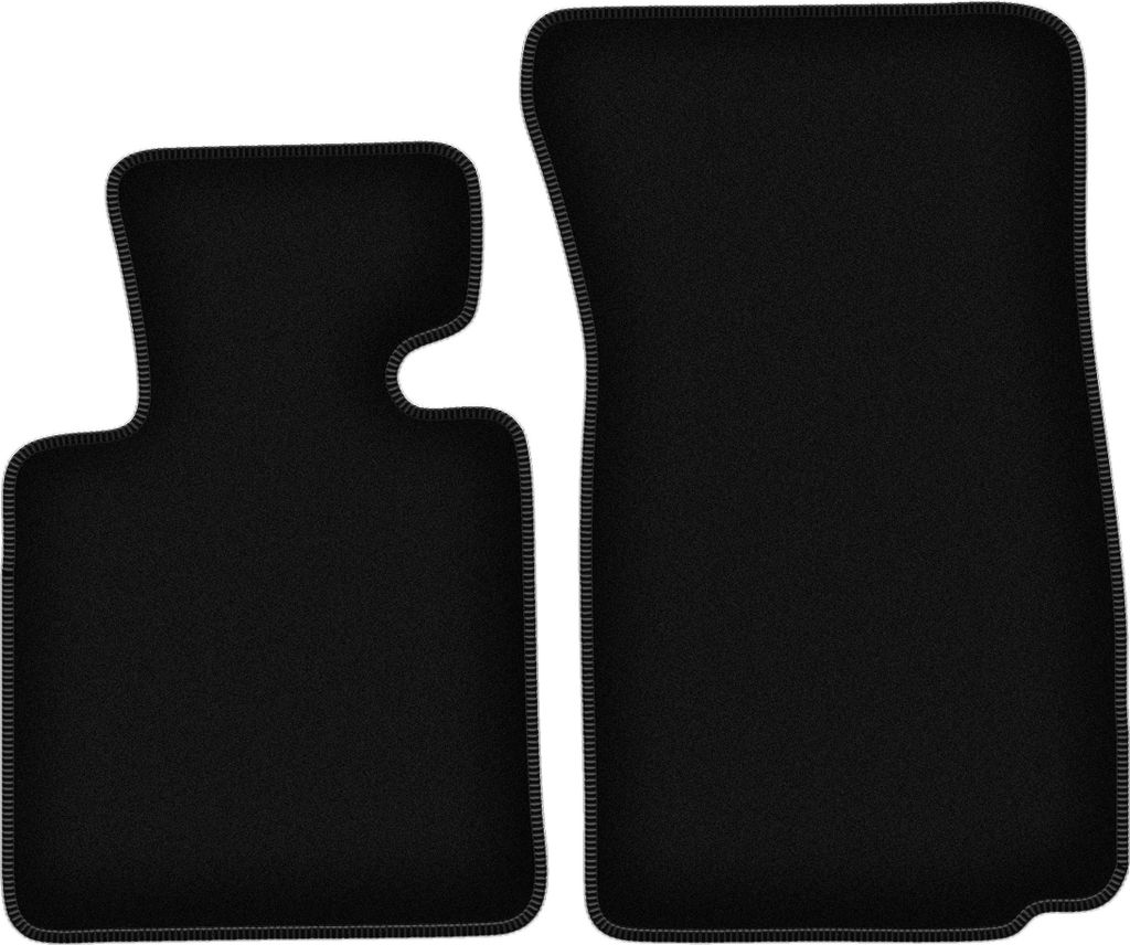 Wielganizator Velours-Autoteppiche vorne – passend für BMW Z4 E86 (Coupe, Bj. 2002-2008) – schwarz, passgenau, mit Befestigungen set 2 Stk.