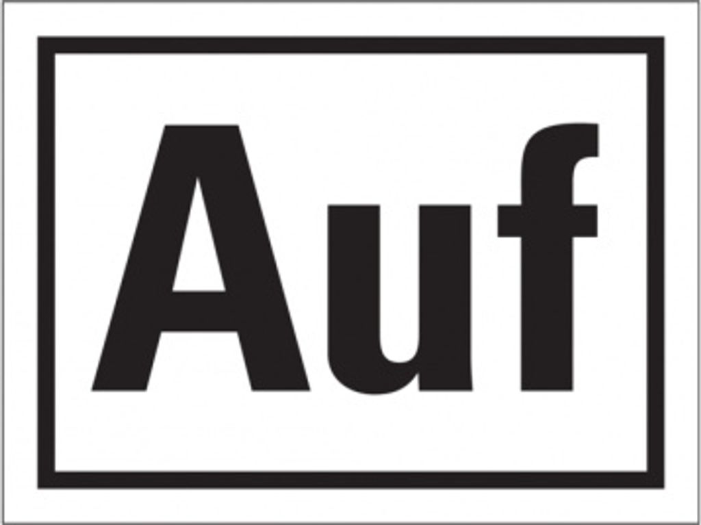 Dreifke Hinweisschild, Auf, 30 x 40 mm, Folie, Folie selbstklebend 1 Stk.