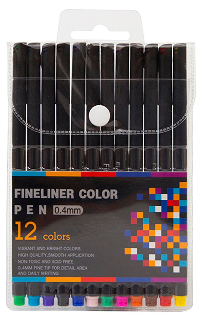 12 helle Farben Fineliner Farbstift 0,4 mm Feinpunkt-Farbstift-Markierungssatz fuer Journaling Notizen zum Schreiben Zeichnen Skizzieren Farbplaner...