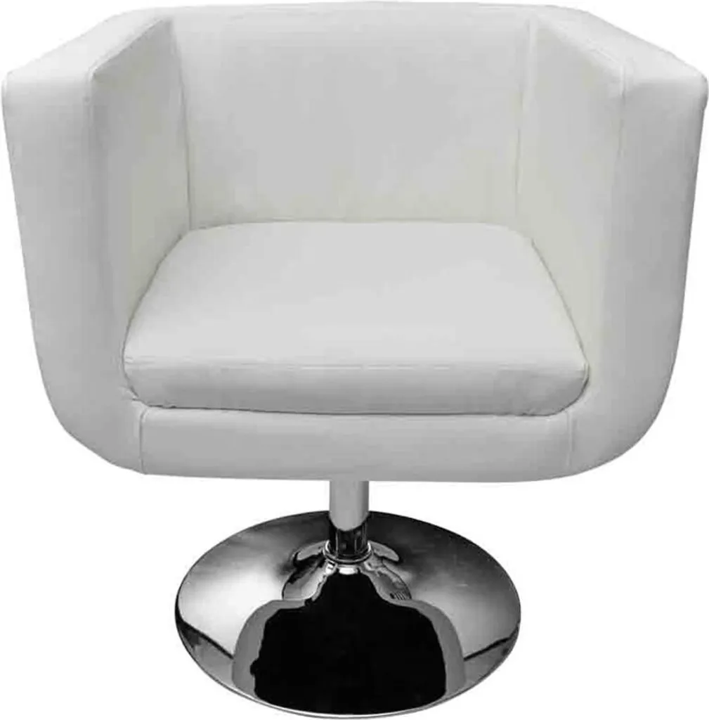Siège de bar blanc similicuir facile à nettoyer et stable - 2 pcs - 4