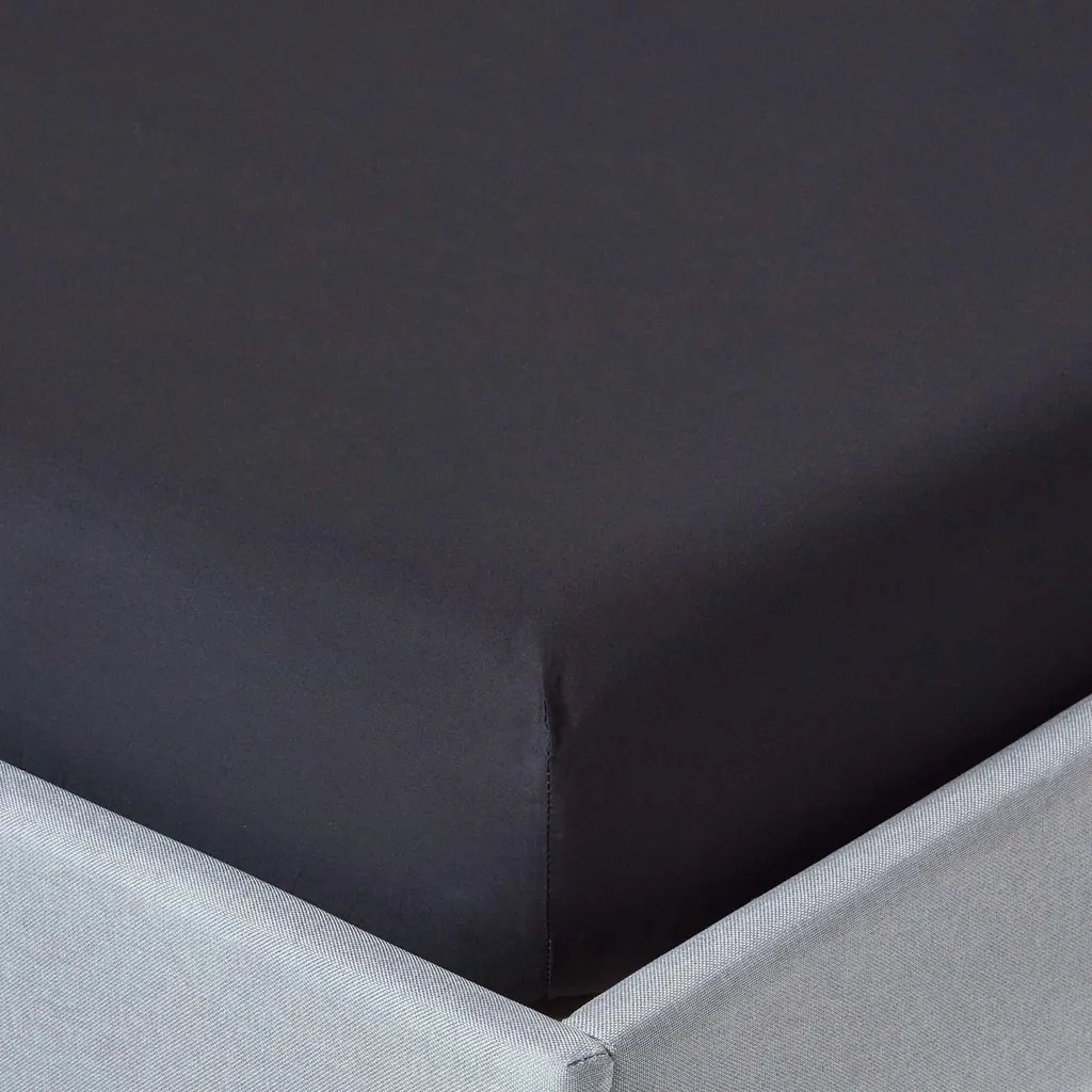 Homescapes Lenzuolo Nero 150x200 cm | 100% Cotone Egiziano 200 Fili